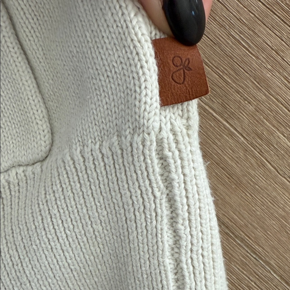 Women's Cream Cardigan Sweater - Picture 8 of 8